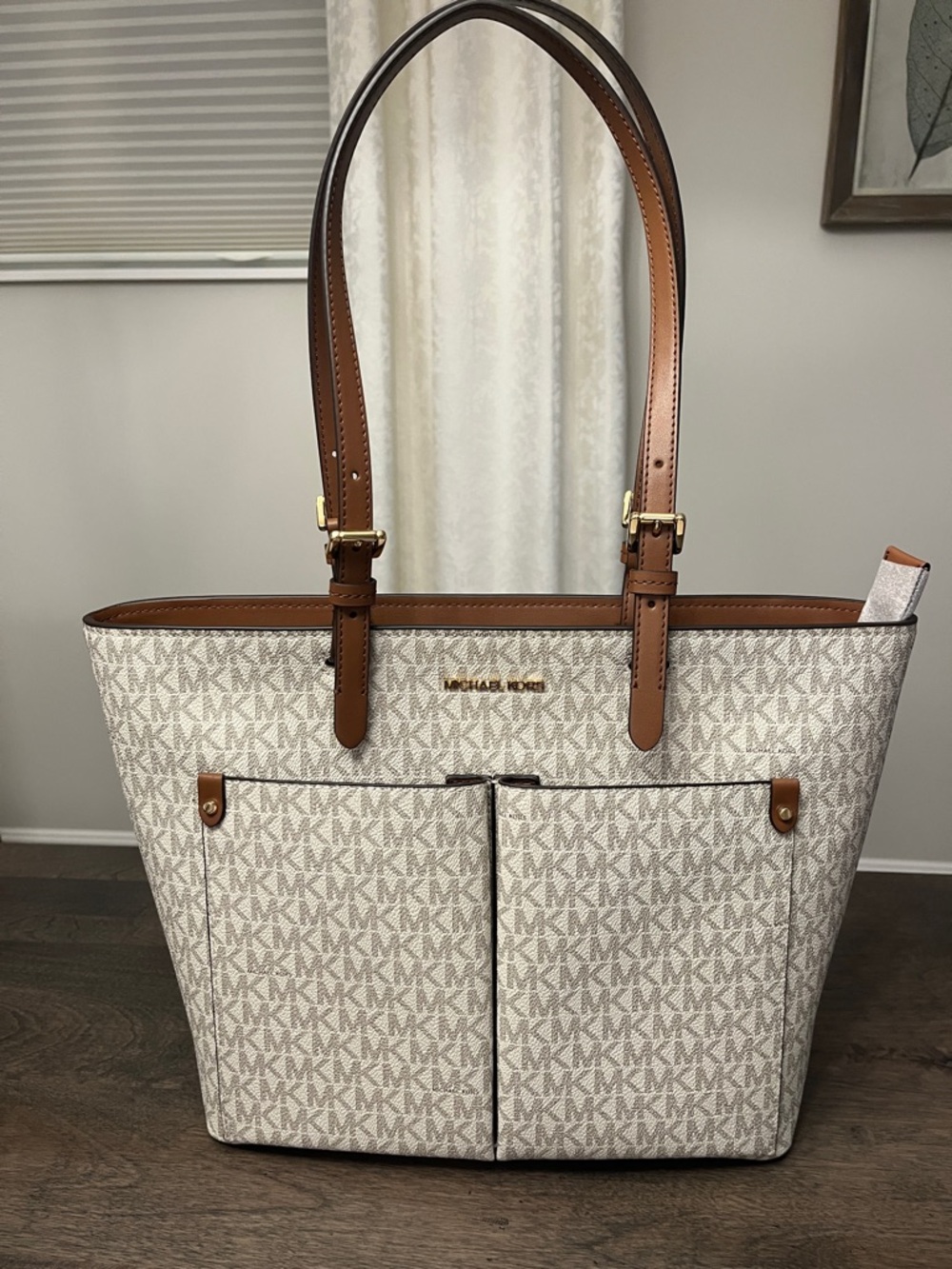 Michael Kors Vanilla & Brown Signature Mercer Tote. New without tags.